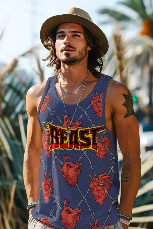 Vintage Skull Print Sleeveless Sports Tank Top Daily Fitness Sports Breathable Comfortable Summer Sleeveless Short Sleeve