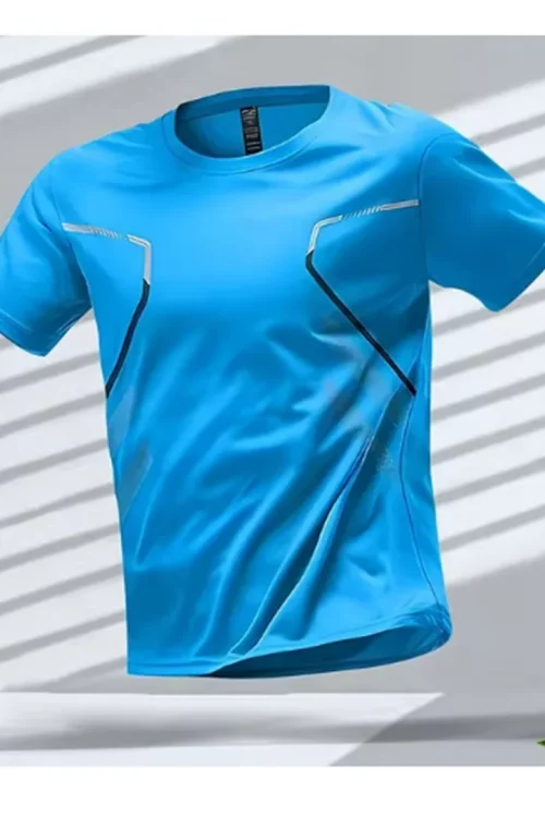 Men's T-shirts Sport Running T-shirt Men Quick-drying Breathable Short Sleeve Round Neck Active Tee Outdoor Workout Men Clothing