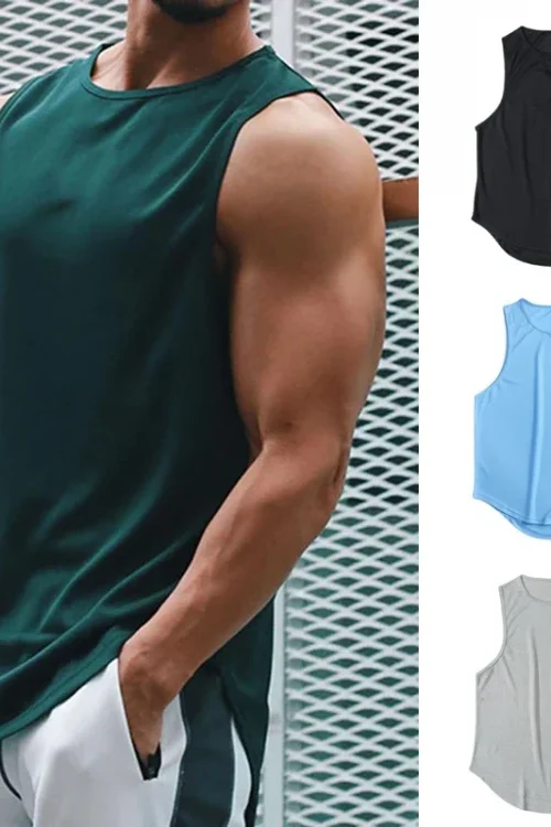 Gym Tank Top Men Mesh Clothing Quick Dry Bodybuilding Sleeveless T Shirt Fitness Singlets Basketball Sports Comfort Muscle Vest