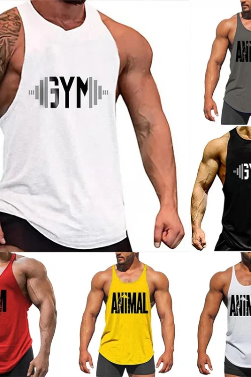 Men's New Tank Top T-Shirt Summer Sports Style Casual Running Exercise Mountain Short Sleeve 2024 Oversized Men's Tank Top
