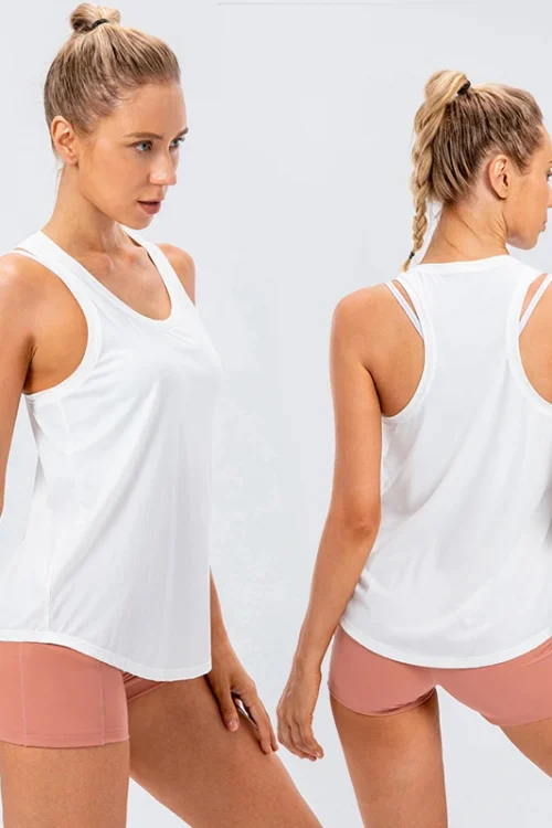 Women Sport tank Tops Loose Yoga Tops Quick Dry Workout Sport Tops For Women Fitness Sport Yoga Shirt